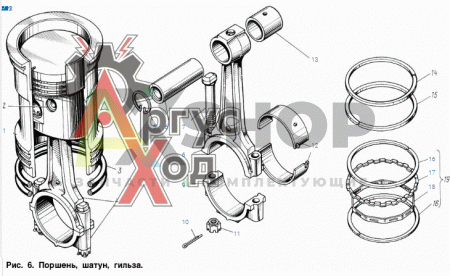 130-1000109-А2 Комплект гильз и деталей поршневой группы на 1 цилиндр